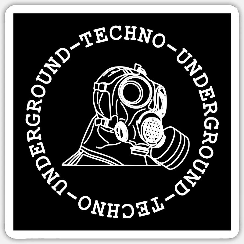 Techno - techno music - rave - techno sticker - Sticker Größe S (10 x 10 cm) - Mattweiß