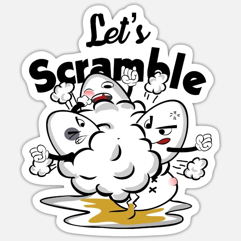 Scrambled eggs - Sticker size S (10 x 10 cm) - white matte