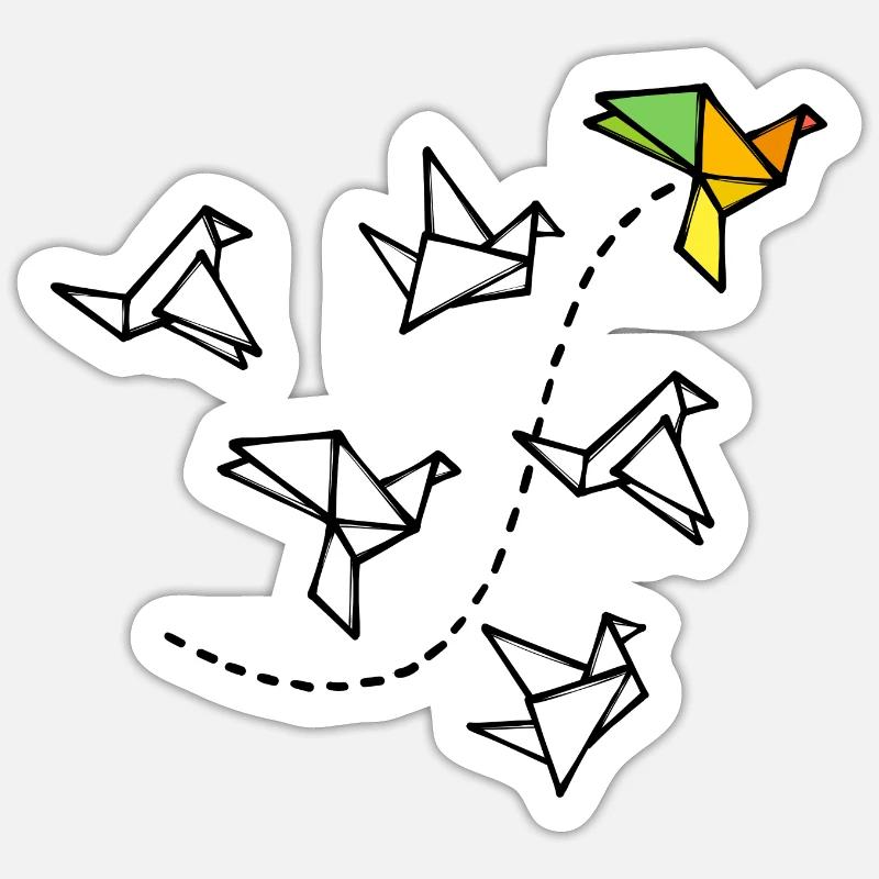 Polygon Creative Abstract Art Geometry - Sticker size S (10 x 10 cm) - white matte