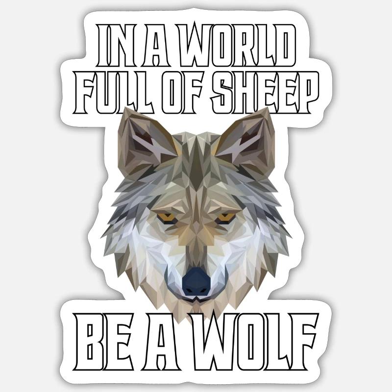 Wolf Polygon Sticker Größe S (10 x 10 cm)