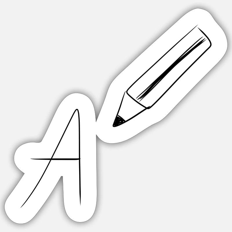 stylo à dessiner - Sticker taille S (10 x 10 cm) - blanc mat