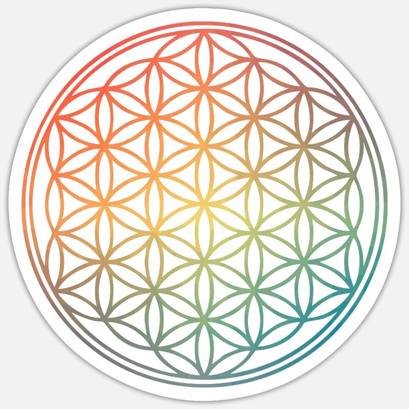 Blume des Lebens Retro Geschenkidee 005-042 Sticker Größe S (10 x 10 cm)