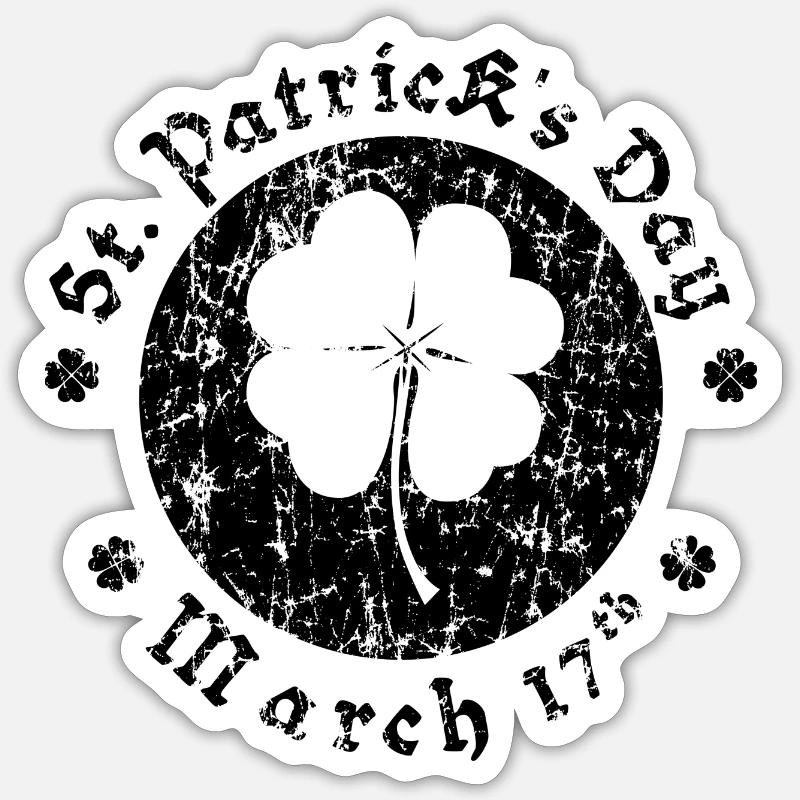 Fête de la Saint-Patrick - Sticker taille S (10 x 10 cm) - blanc mat