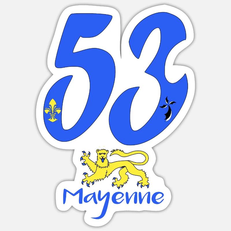 Mayenne - Sticker taille S (10 x 10 cm) - blanc mat