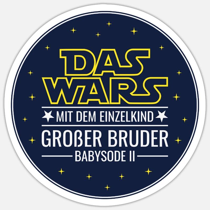 Das wars Einzelkind Babysode 2 Großer Bruder 2026 - Sticker Größe S (10 x 10 cm) - Mattweiß