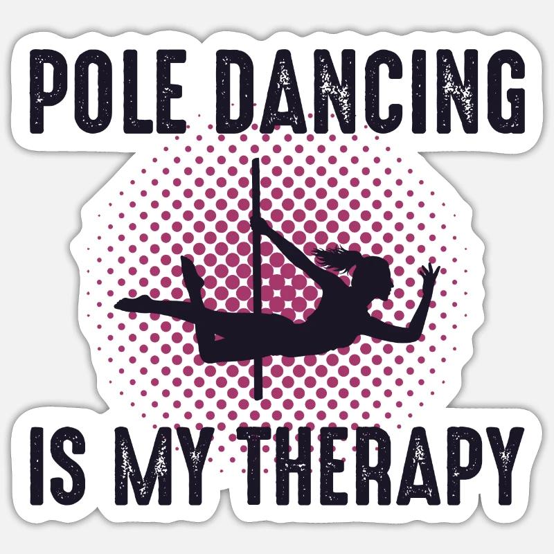 Pole Sport Dance Dancer Competition Acrobaties - Sticker taille S (10 x 10 cm) - blanc mat