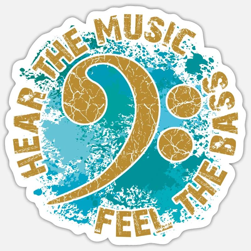 Sentez les basses. Clef de fa Sticker taille S (10 x 10 cm)