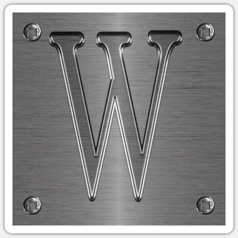 Monogramm W - Sticker Größe S (10 x 10 cm) - Mattweiß