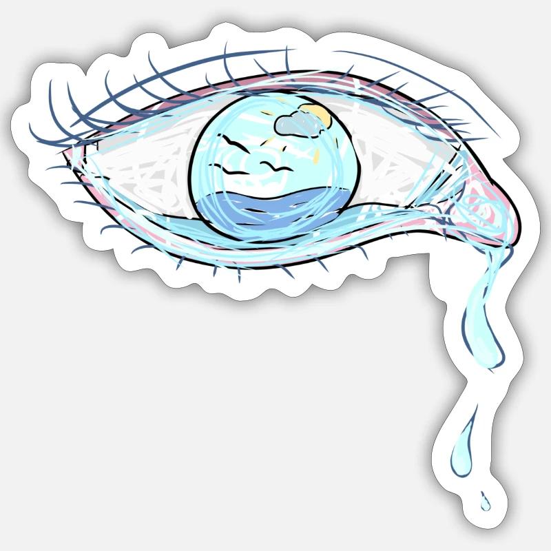 eau lacrymogène - Sticker taille S (10 x 10 cm) - blanc mat