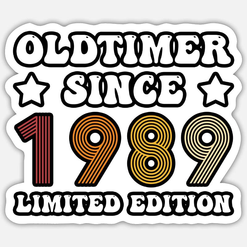 OLDTIMER SINCE 1989 - Sticker size S (10 x 10 cm) - white matte