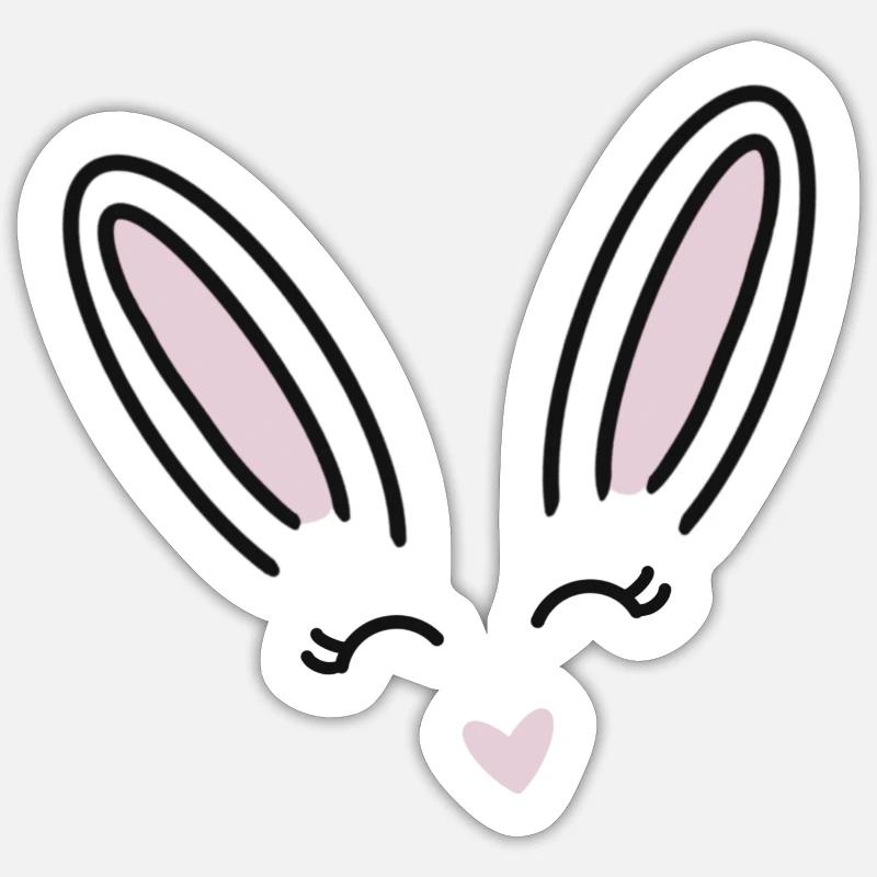 Lapin mignon Sticker taille S (10 x 10 cm)