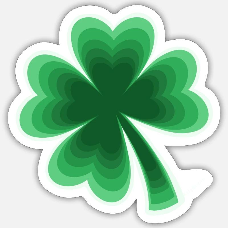 four-leaf clover - Sticker size S (10 x 10 cm) - white matte