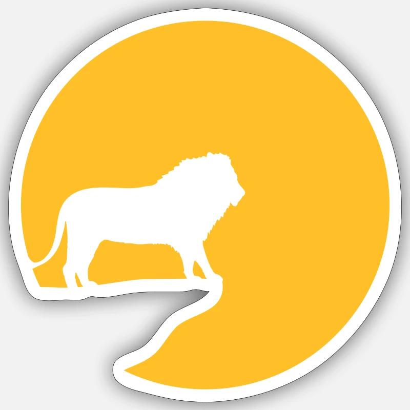 Löwe Klippe Sonne Sticker Größe S (10 x 10 cm)
