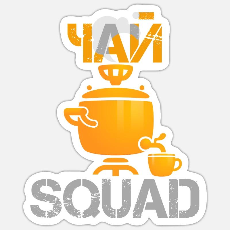 TEE SQUAD Russian Gift - Sticker size S (10 x 10 cm) - white matte