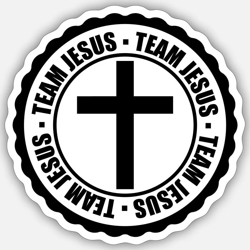 Stamp Team Jesus - Sticker size S (10 x 10 cm) - white matte