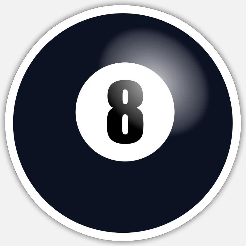 Boule de billard - Sticker taille S (10 x 10 cm) - blanc mat