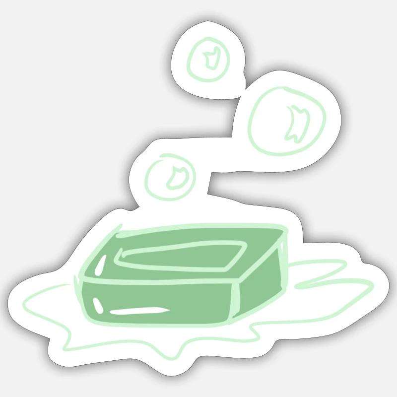 savon propre - Sticker taille S (10 x 10 cm) - blanc mat