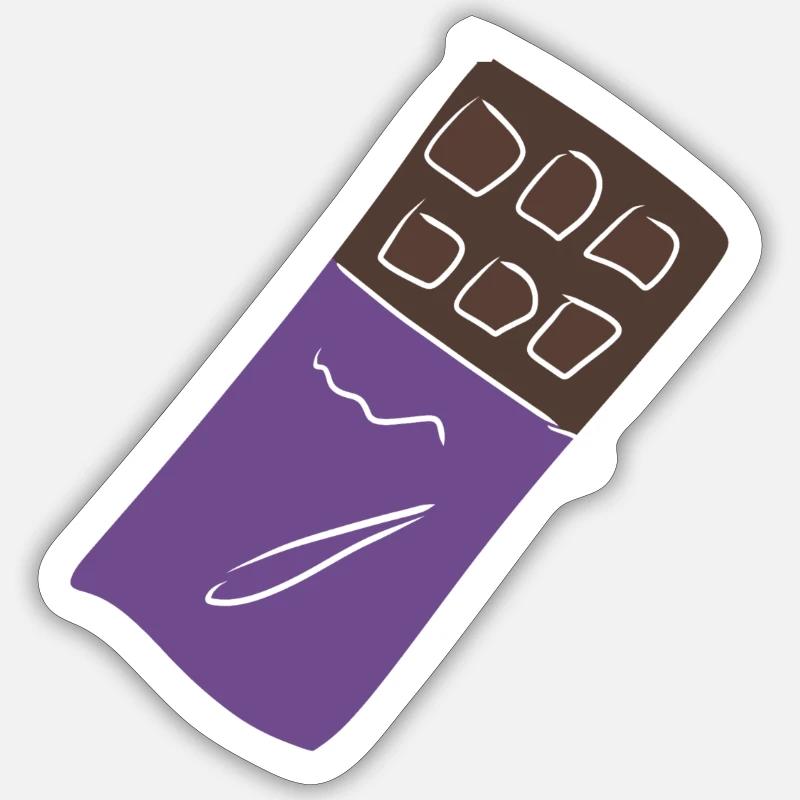 schokolade schoko - Sticker Größe S (10 x 10 cm) - Mattweiß