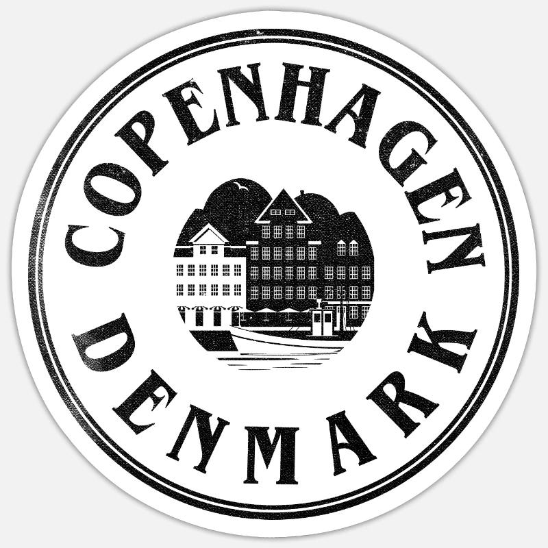 Copenhague, Danemark – Emblème du front de mer Sticker taille S (10 x 10 cm)
