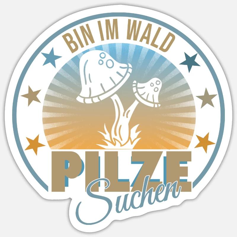 Pilz - Sticker Größe S (10 x 10 cm) - Mattweiß