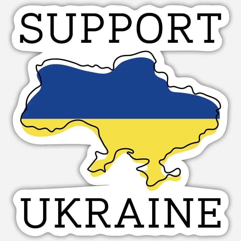 Support Ukraine - Sticker size S (10 x 10 cm) - white matte