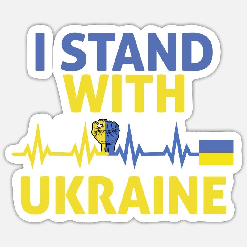 Ich bin mit ukrainischer glag ukrainisch - Sticker Größe S (10 x 10 cm) - Mattweiß