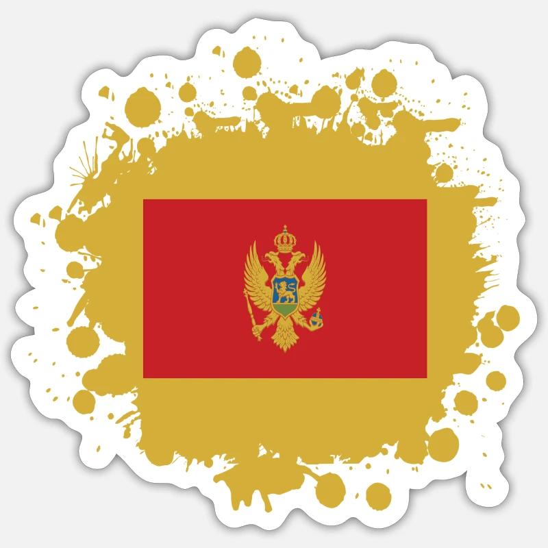 Drapeau Blob Montenegro - Sticker taille S (10 x 10 cm) - blanc mat