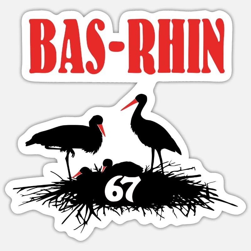 Bas-Rhin - Sticker size S (10 x 10 cm) - white matte
