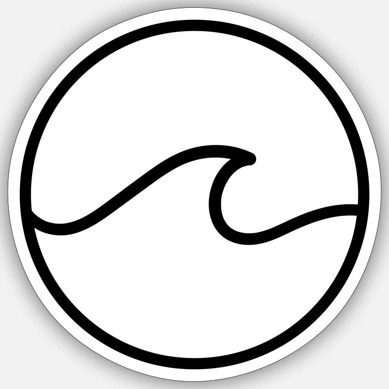 wave circle Sticker Größe S (10 x 10 cm)