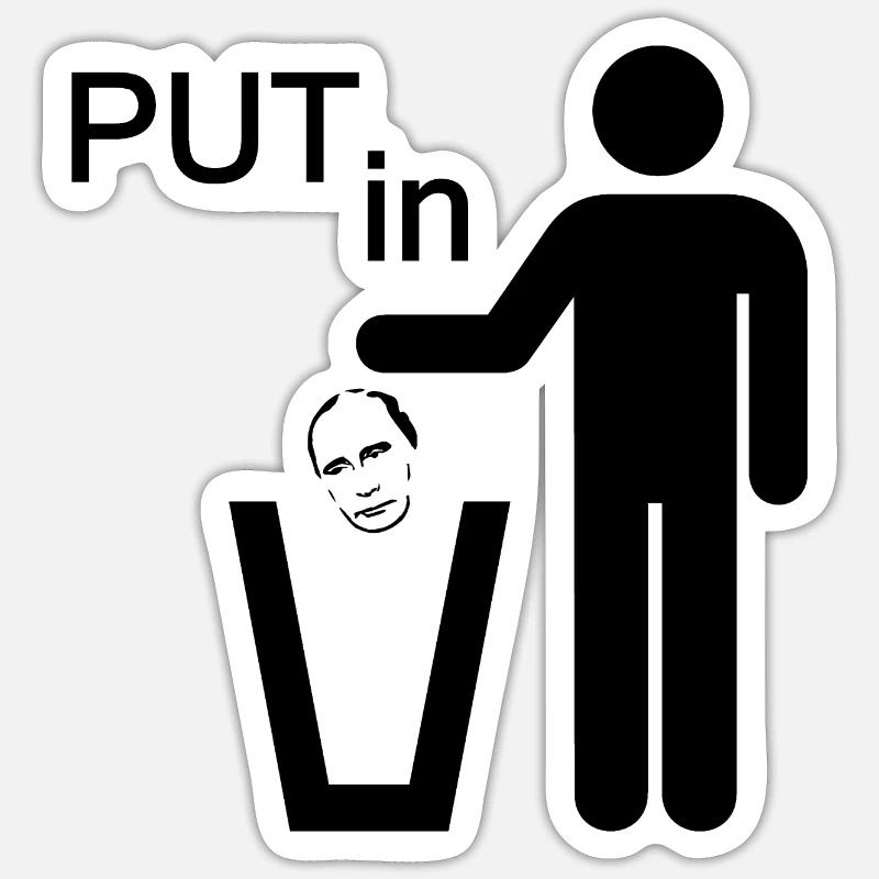 Mettez Poutine dans... - Sticker taille S (10 x 10 cm) - blanc mat