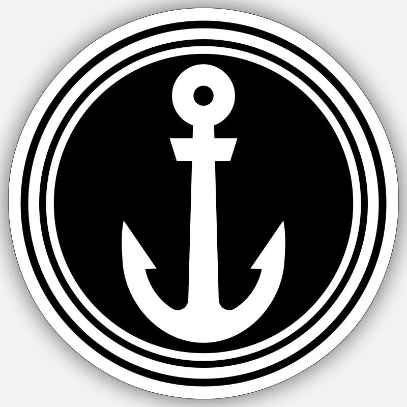 Ancre - Sticker taille S (10 x 10 cm) - blanc mat