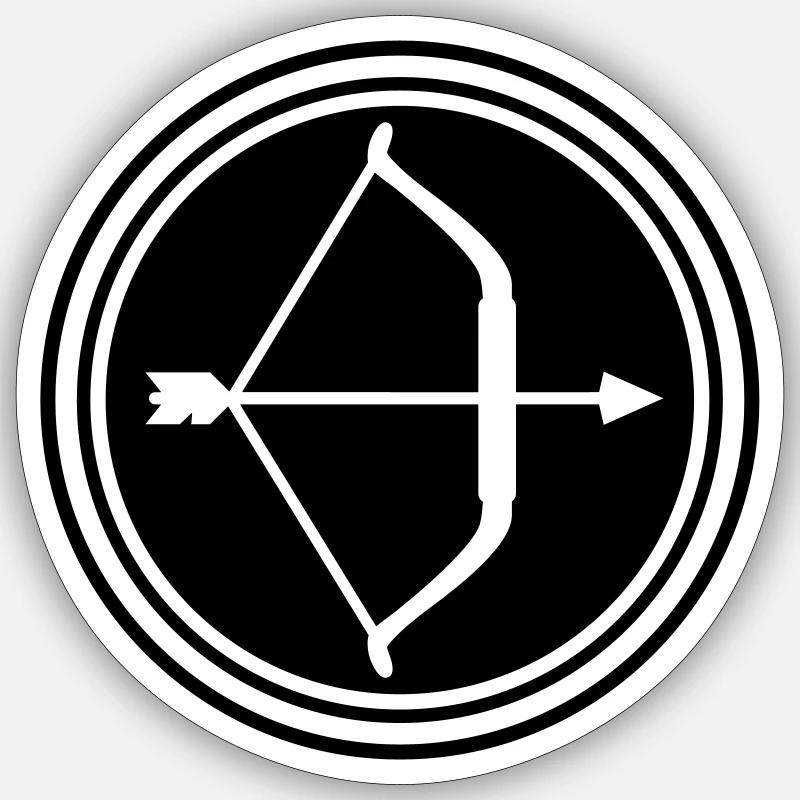 Bow and arrow - Sticker size S (10 x 10 cm) - white matte