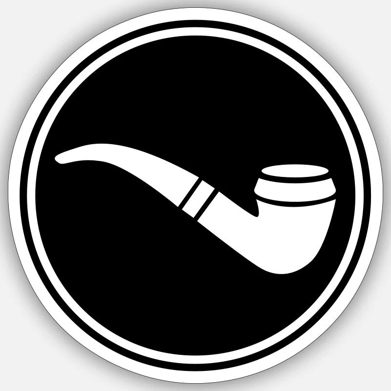 Smoking a pipe Sticker size S (10 x 10 cm)