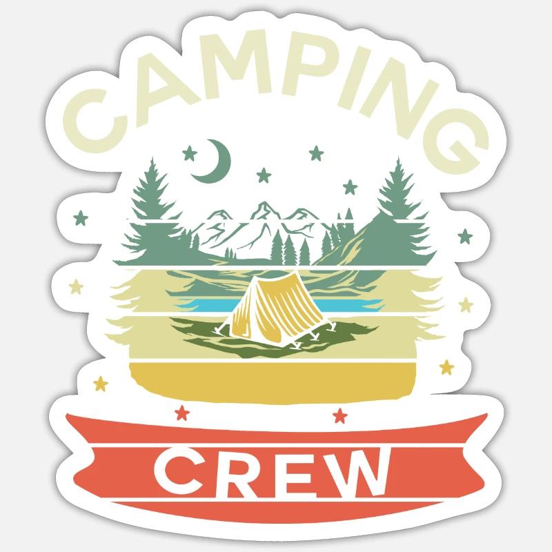 Devis camping Camping Matching Group Camping Crew Sticker taille S (10 x 10 cm)