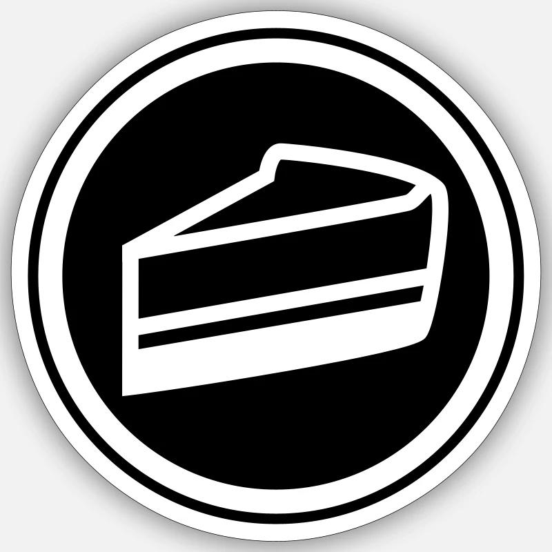 Gâteau au fromage - Sticker taille S (10 x 10 cm) - blanc mat