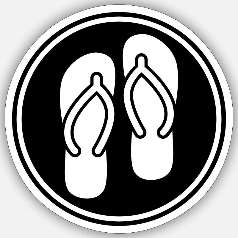 Flip-flops icon - Sticker size S (10 x 10 cm) - white matte