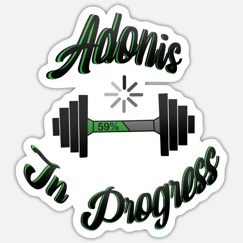 Adonis en cours 2 - Sticker taille S (10 x 10 cm) - blanc mat