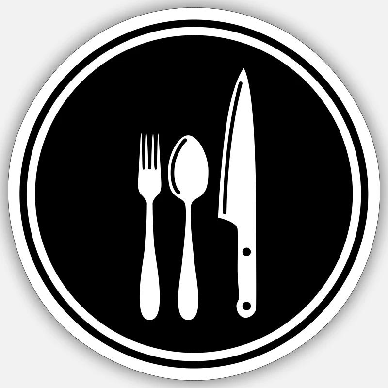Gabel Besteck Sticker Größe S (10 x 10 cm)