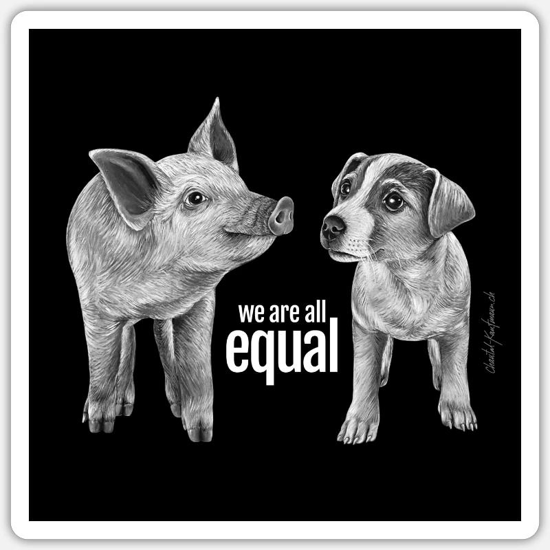 We are all equal - Sticker Größe S (10 x 10 cm) - Mattweiß