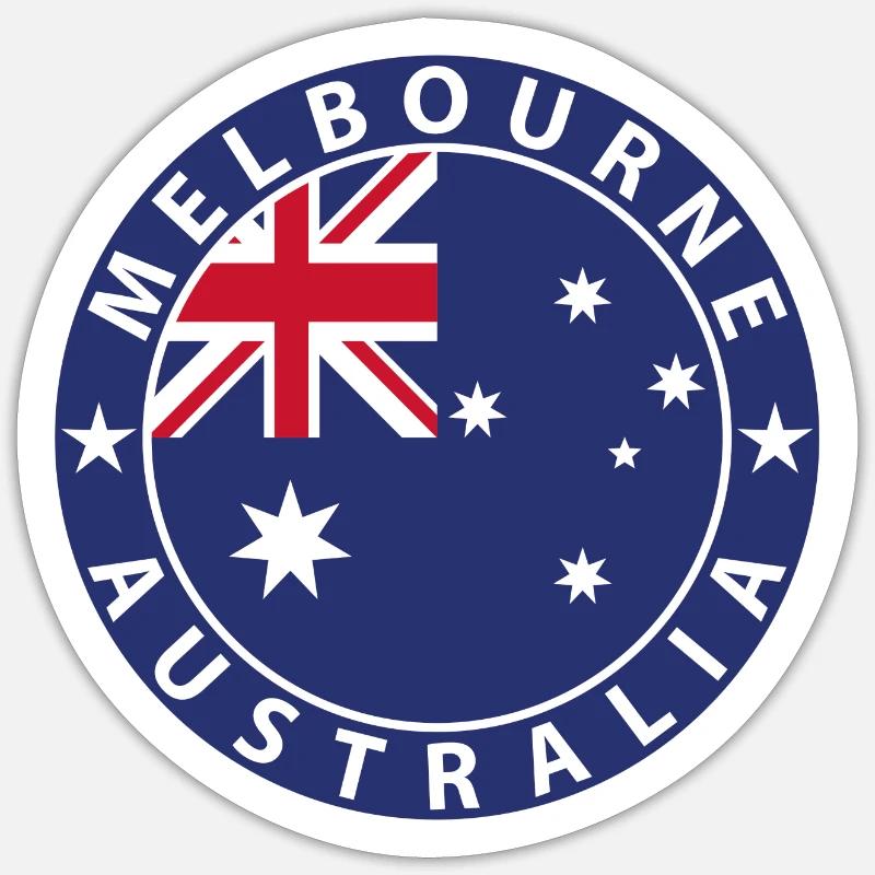 Melbourne - Sticker Größe S (10 x 10 cm) - Mattweiß