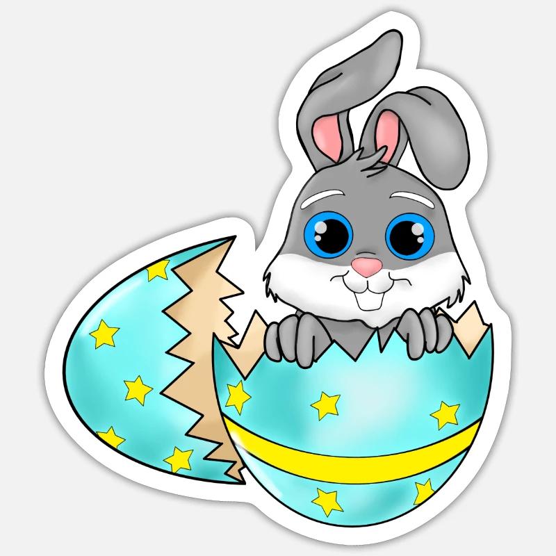 Easter in the Easter Egg - Sticker size S (10 x 10 cm) - white matte