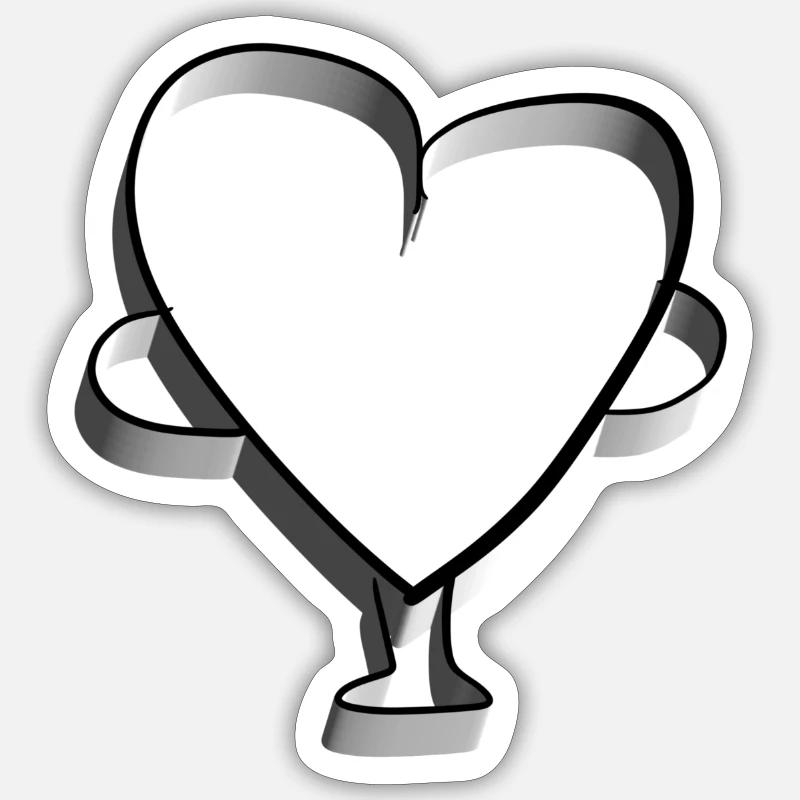 Trophäe liebe herz - Sticker Größe S (10 x 10 cm) - Mattweiß