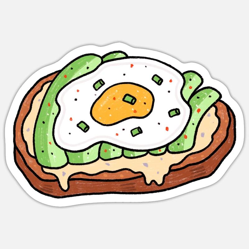 Avocado Fried Egg Bread Snack Sticker size S (10 x 10 cm)