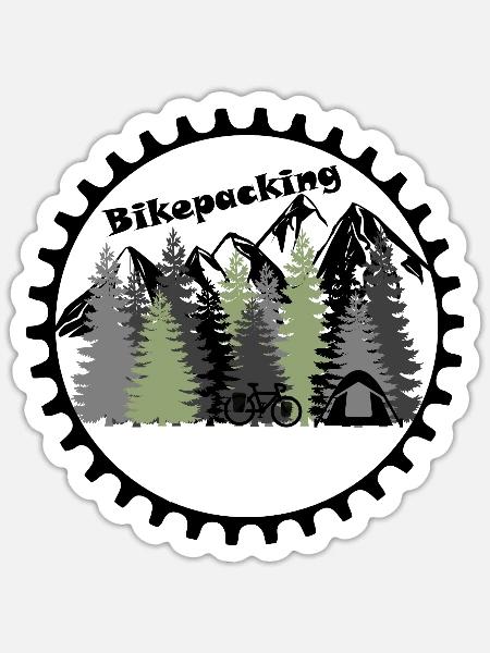 Bikepacking - Sticker Größe S (10 x 10 cm) - Mattweiß