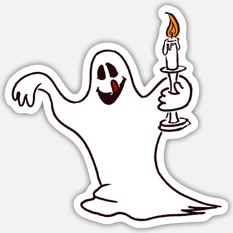FANTÔME - Sticker taille S (10 x 10 cm) - blanc mat
