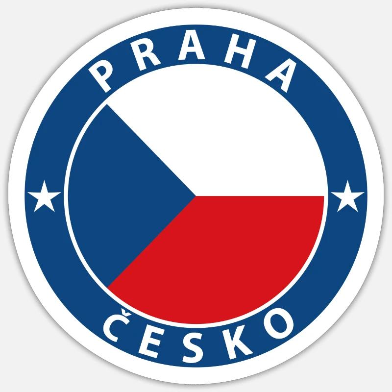 Prag - Sticker Größe S (10 x 10 cm) - Mattweiß