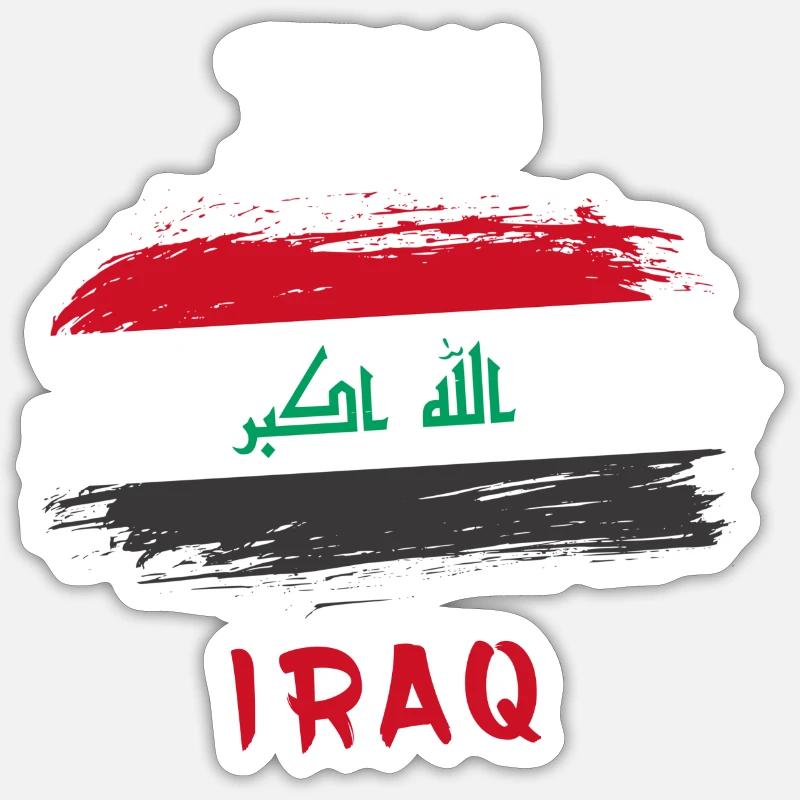Drapeau de l'équipe irakienne Sticker taille S (10 x 10 cm)