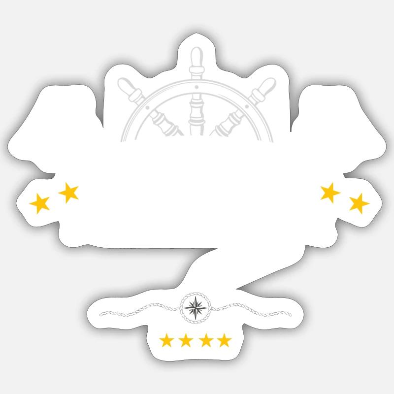 Skipper Shirt mit eigenem- oder Bootsnamen Sticker Größe S (10 x 10 cm)