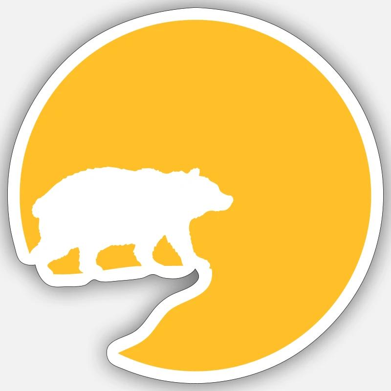 Bear Moon Cliff - Sticker size S (10 x 10 cm) - white matte