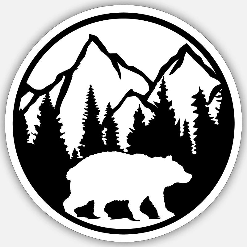 Bear Mountains Forest - Sticker size S (10 x 10 cm) - white matte